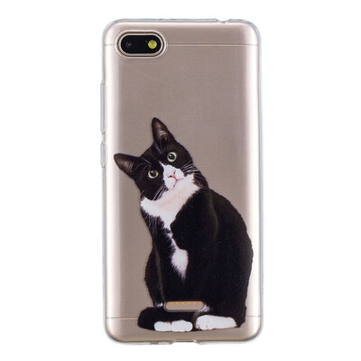 

MOONCASE Millet Red Rice 6A High Translucent TPU-Black Cat