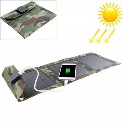 

5W Solar Panel Charger High Efficiency Portable Foldable USB Charger Camouflage versiontwo pieces