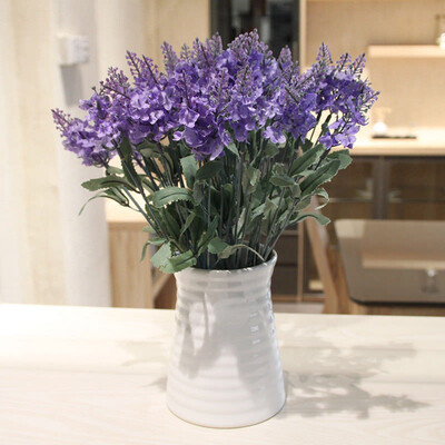 

UpperX 4 Bouquet Artificial Lavender Flowers Festival Party Decorative Flower Wedding Christmas Home Decal Flowers Dark purple