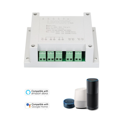 

SONOFF 4CH AC85-250V RF 433MHz 4 Gang WiFI Switch 3 Working Modes InchingSelf-LockingInterlock WiFi Smart Switch Compatible with