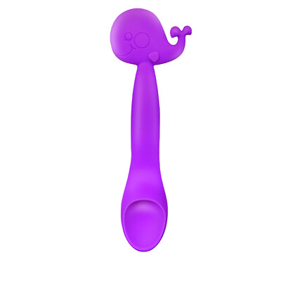 

Baby Silicone Spoons Food Feeder Self Feeding Training Cartoon Spoon BPA Free Cyan