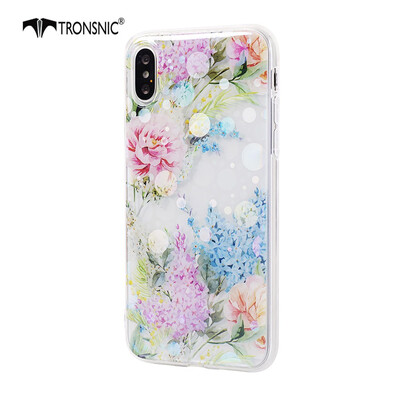 

Tronsnic Flowers Phone Case for iPhone 6 6s plus Shiny Laser Soft Cases for Transparent Covers