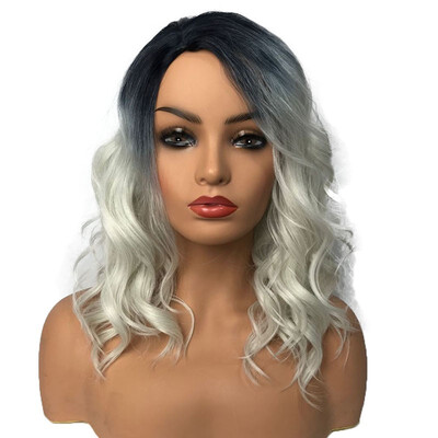 

StrongBeauty Long Wavy Wig Gray Synthetic Wig Drag Queen Wigs for Women 12 Inch