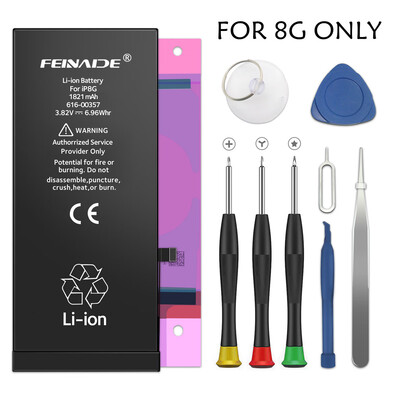 

FEINADE Replacement Battery iPhone 5G5S6G6P 6S6SP7G7P8G8PX Replacement Kit with Tools 0 Cycle Battery - 1 Years Warrant