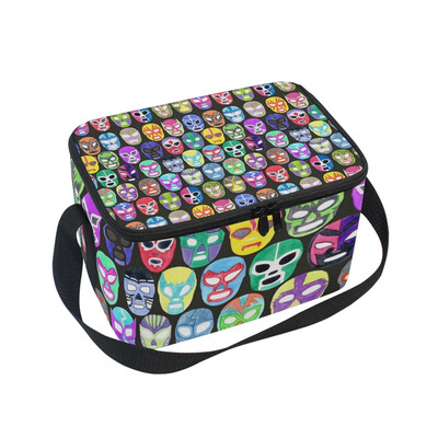 

ALAZA Lunch Box Colorful Mask Insulated Lunch Bag Large Cooler Tote Bagfor Men Women