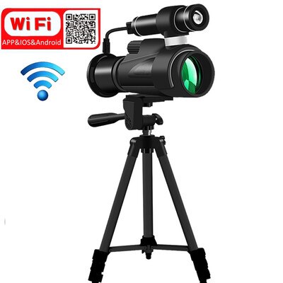 

Night Vision Monocular with WiFi Connect APP Function Night Vision Telescope with Big Tripod for Outdoor Trip