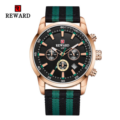 

REWARD 63090 Six-pin Waterproof Calendar Nylon Belt Watch