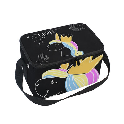 

ALAZA Lunch Box Insulated Lunch Bag Large Cooler Tote Bag Princess Unicorn for Men Women Girls Boys