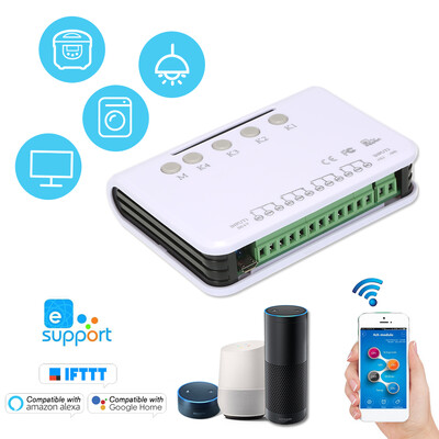 

eWeLink Smart Remote Control Wireless Switch Universal Module 4ch DC 5V Wifi Switch Timer Phone APP Remote Control Garage Door Swi