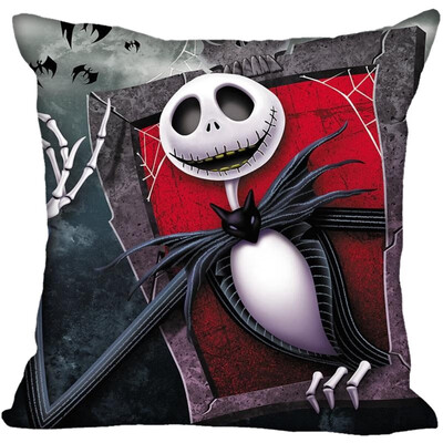 

Nightmare Before Christmas Pillow Cover Bedroom Home Office Decorative Pillowcase Square Zipper Pillow Cases Satin Fabric No Fade