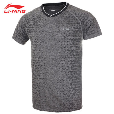 

Li Ning LI-NING new all-in-one woven sports short-sleeved shirt T-shirt mens badminton competition clothes sweat-absorbent&quick-drying AAYP057-2 light gray M code 170