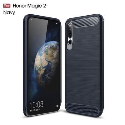 

Goowiiz Phone Case For Huawei Honor Magic 210 LiteP Smart 2019 Fashion Slim Carbon Fiber TPU Soft Silicone Prevent falling