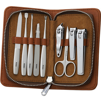 

Jinda Rimei RIMEI nail clipper set 9 piece set repair beauty tools exquisite leather case LP77070 brown