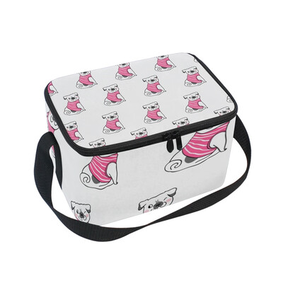 

ALAZA Lunch Box Insulated Cute Pug Lunch Bag Large Cooler Tote Bag for Men Women