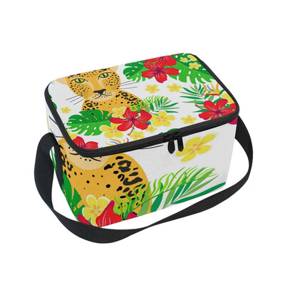 

ALAZA Lunch Box Insulated Cartoon Leopard Lunch Bag Large Cooler Tote Bagfor Men Women