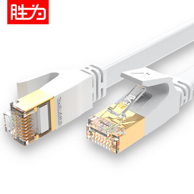 

Shengwei shengwei seven types of network cable shielded line 10G engineering grade CAT7 pure copper network jumper computer broadband connector household finished line 1 m white FLC-7010H