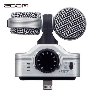 

ZOOM IQ7 silver portable microphone mobile phone external recording professional shooting radio live karaoke microphone for IOS