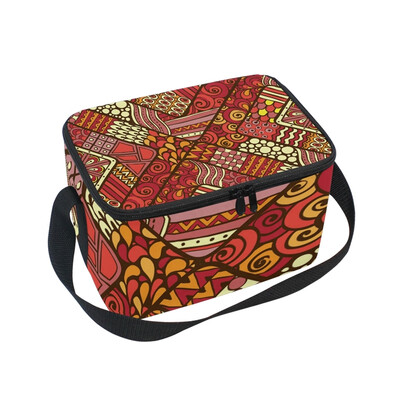 

ALAZA Insulated Lunch Box Roma Geometric Pattern Lunch Bag for Men Women Portable Tote Bag Cooler Bag