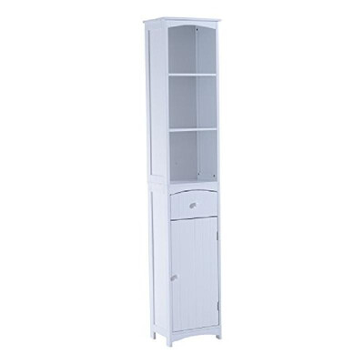 

67 Modern Country Compact Free Standing Bathroom Storage Cupboard Cabinet - White