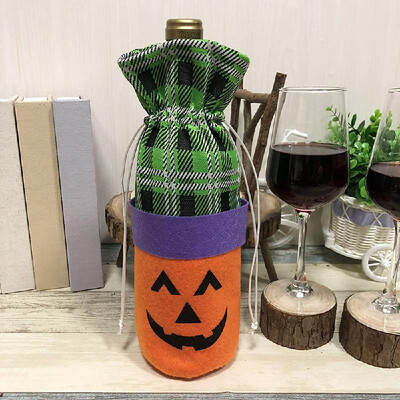

Halloween Non-Woven Wine Bottle Bag PumpkinBlack Cat Candy Bag with Drawstring Closure Halloween Party Costumes Supplies Decorati