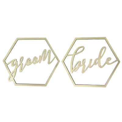 

Wood Chair Banner Set Chairs Signs for Rustic Wedding Decorations Engagement Party Supplies Style 3 Bride & Groom