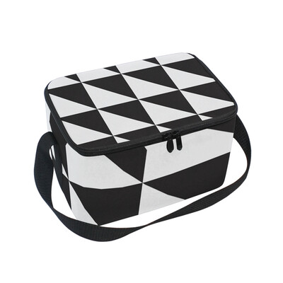 

ALAZA Lunch Box Insulated Black Triangle Lunch Bag Large Cooler Tote Bag for Men Women