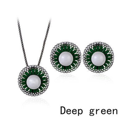

Female Ornaments Popular Ear Studs Necklaces Sunflower Jewelry Sets Necklace With Birthstones