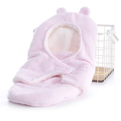

Baby Swaddle Wrap Soft Warm Flannel Fleece Sleepsack Anti-kicking Sleeping Bag Stroller Blanket For 0-12 Months Baby Girl Boy Pink