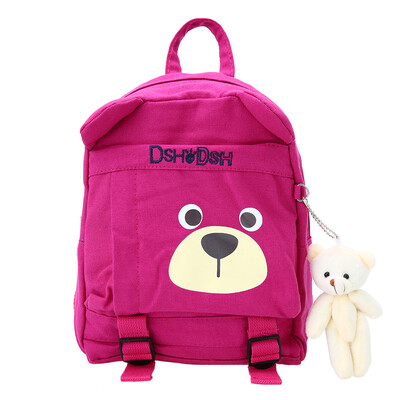 

Kids School Bags Backpack Canvas Cute Children Kindergarten Primary Schoolbags Cartoon Bear Plush Toys Rose