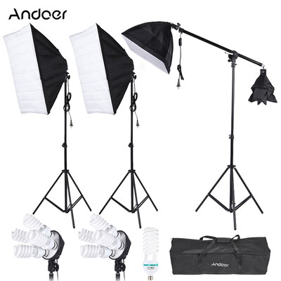 

Andoer Photography Studio Portrait Product Light Lighting Tent Kit Photo Video Equipment3 Softbox2 4in1 Light SocketCantile
