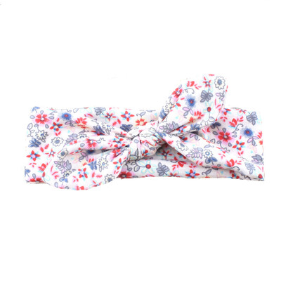 

Children Rabbit Ears Hair Band Cute Flower Printed Bowknot Headbands Kids Floral Headwrap Fashion Hair Accessories