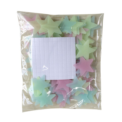 

Romantic Noctilucent Star Shape Sticker Festivel Fluorescent Stickers 3d Wall Decoration Stick Sweet Night Stars