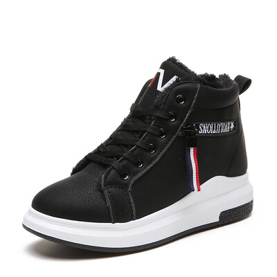 

2019 Fashion Korean Women Shoes Winter Warm Fur High Top Sneakers Women Casual Shoes Platform Wedge Winter Sneakers Pink Woman