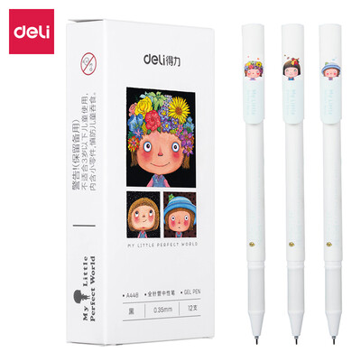 

Deli deli a few meters 035mm full needle gel pen pen student pen 12 box DL-A448 black
