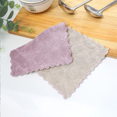 

NeillieN Double-sided coralline velvet cloth kitchen cloth strong absorbent dishwashcloth wet&dry cleaning cloth dishcloth
