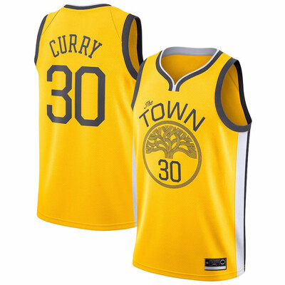 

2019 New Mens Golden State Warriors 30 Stephen Curry Blue Black Yellow White Basketball Jersey Size S-XXL