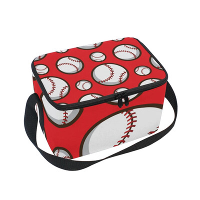

ALAZA Lunch Box Insulated Baseball Pattern Lunch Bag Large Cooler Tote Bagfor Men Women