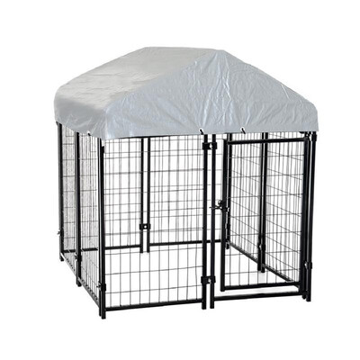 

50 x 46 Outdoor Covered Galvanized Metal Dog Kennel Playpen