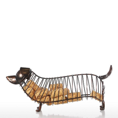 

Tooarts Dachshund Wine Cork Container Iron Craft Animal Ornament Gift Brown 138 47 59inches