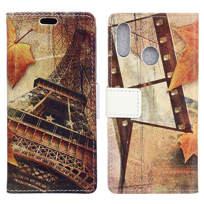 

MOONCASE Millet Red Rice Note 6 Pro Pattern Leather Case - Maple Leaf Tower