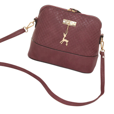 

Fashion Women Plaid Pattern Small Deer Pendant Shell Shoulder Handbag