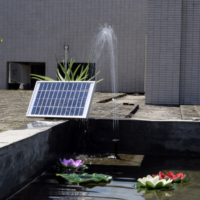 

Decdeal Solar Water Pump Power Panel Kit Fountain Pool Garden Pond Square 380LH 5W