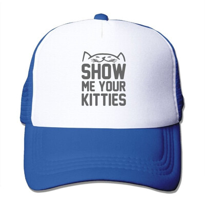 

SHINENGST Show Me Your Kitties Mesh Trucker CapsHats Adjustable for Unisex Black
