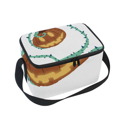 

ALAZA Lunch Box Insulated Lunch Bag Large Cooler Halloween Pumpking With Thorn Vine Tote Bag
