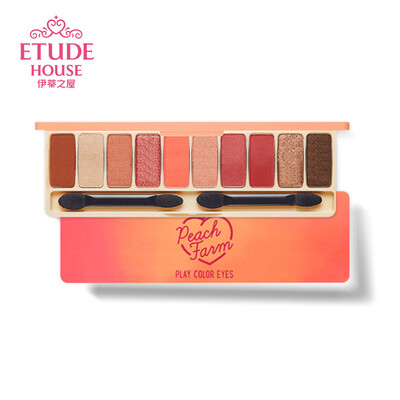 

ETUDE HOUSE Fun Color Multicolor Eyeshadow Palette 10g Peach Farm Net Red Eye Shadow Matte Pearlescent 10 Colors Easy to Color No Fly Powder
