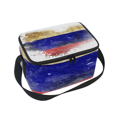 

ALAZA Flag Of Russia Lunch Box Insulated Lunch Bag Large Cooler Tote Bag for Men Women Girls Boys