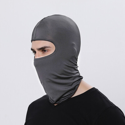 

Jieshiaibaoluo Mens riding mask fishing sunscreen hood cs mask cap full face windproof dust hood motorcycle helmet lined face Gini gray
