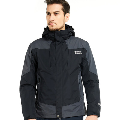 

El Monte ALPINT MOUNTAIN Jackets three-in-one outdoor men&women couples fleece two-piece waterproof warm jacket winter clothes 650-691 black male