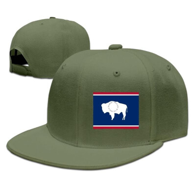 

WellShopping Map Of Wyoming Flag Design Solid Flat Bill Hip Hop Snapback Baseball Cap Unisex sunbonnet Hat