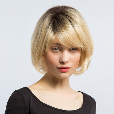 

BLONDE UNICORN Bob with Bangs Medium Length Straight Hair multicolor various styles & size Human HairSynthetic Blend Wigs For Wom